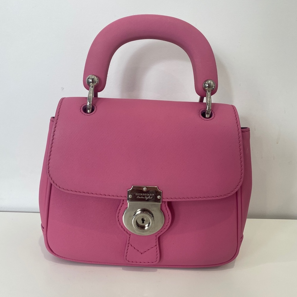 Burberry Medium DK88 Leather Top Handle Bag Pink